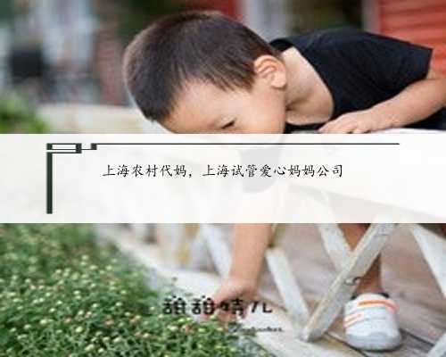 上海农村代妈，上海试管爱心妈妈公司